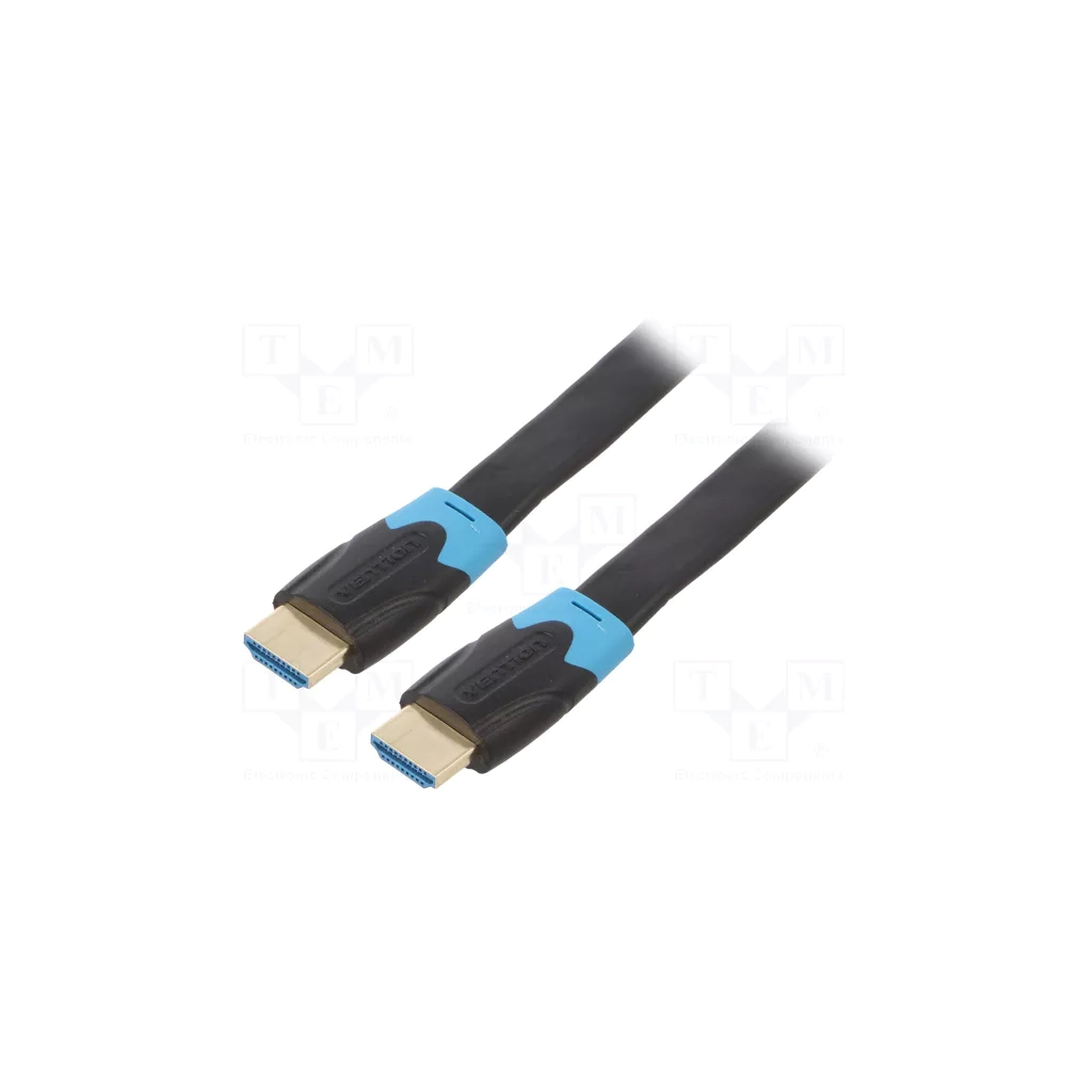 Кабель мультимедійний HDMI M to HDMI M 10.0m 1080p60Hz flat black Vention (AAKBL) - фото 1