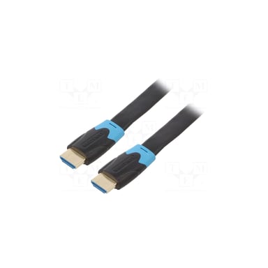 Кабель мультимедійний HDMI M to HDMI M 10.0m 1080p60Hz flat black Vention (AAKBL) - фото 1