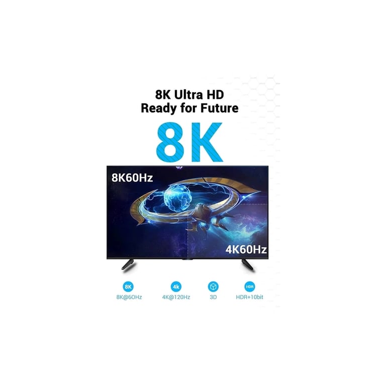 Кабель мультимедійний HDMI M to HDMI M 1.0m 8K60Hz black Vention (AANBF) - фото 6