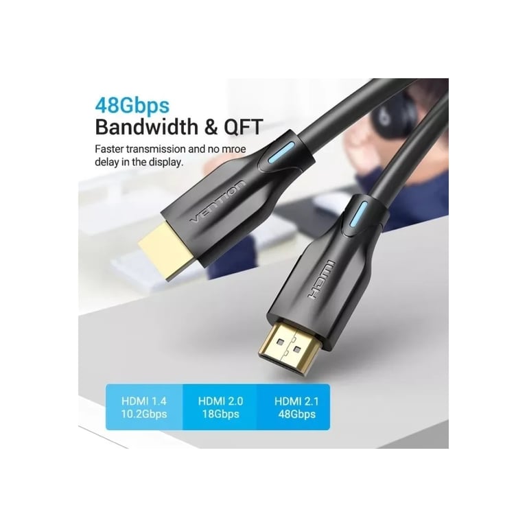 Кабель мультимедійний HDMI M to HDMI M 10.0m 8K60Hz black Vention (AANBL) - фото 2