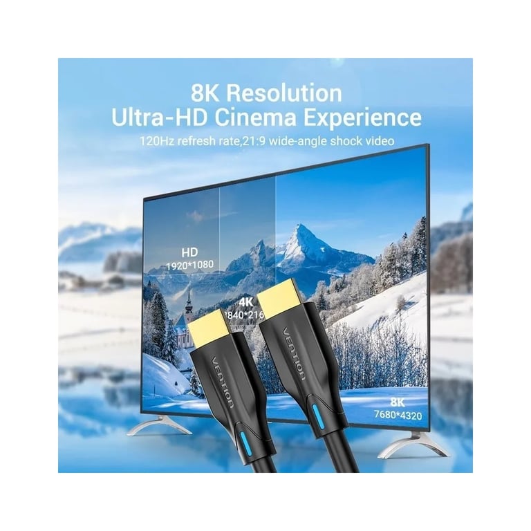 Кабель мультимедійний HDMI M to HDMI M 10.0m 8K60Hz black Vention (AANBL) - фото 3