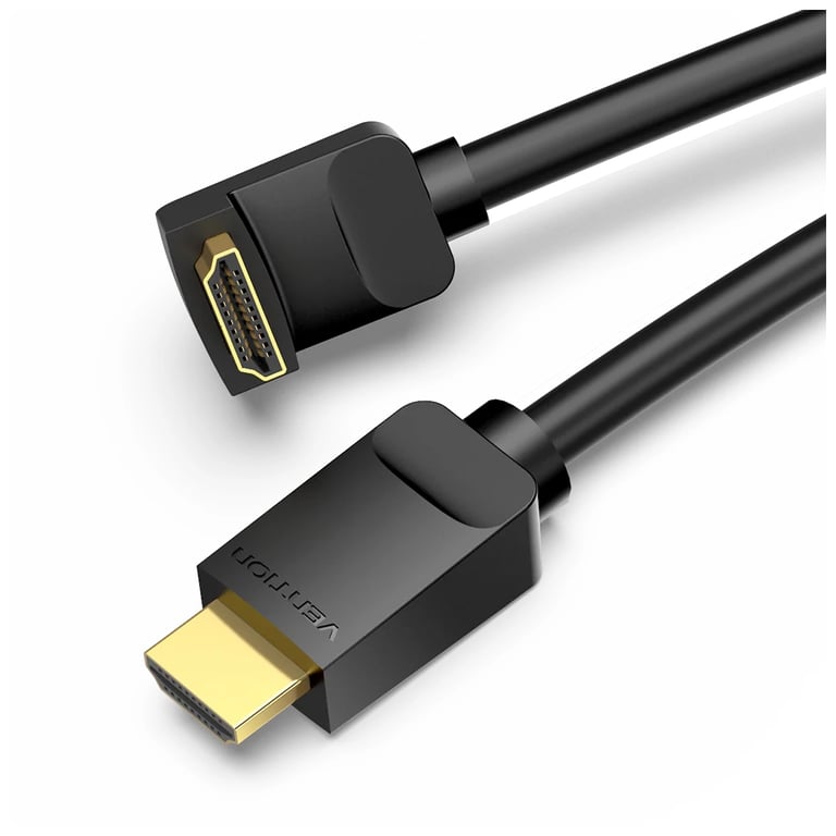 Кабель мультимедійний HDMI M to HDMI M 1.0m 4K60Hz 90° corner black Vention (AAQBF) - фото 2