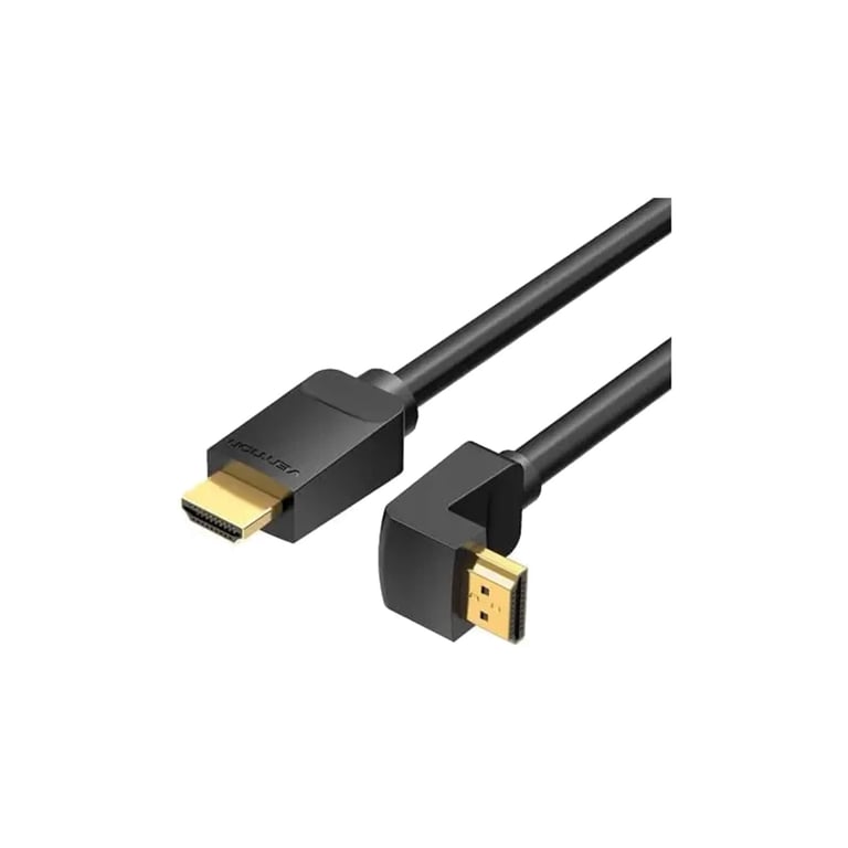 Кабель мультимедійний HDMI M to HDMI M 1.5m 4K60Hz 90° corner black Vention (AAQBG) - фото 1