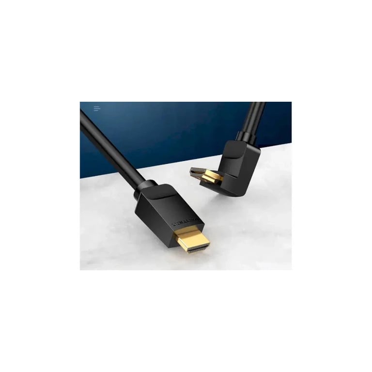 Кабель мультимедійний HDMI M to HDMI M 1.5m 4K60Hz 90° corner black Vention (AAQBG) - фото 3