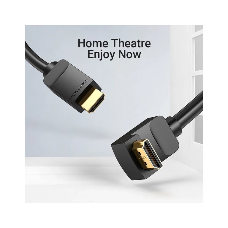 Кабель мультимедійний HDMI M to HDMI M 3.0m 4K60Hz 90° corner black Vention (AAQBI) - фото 10