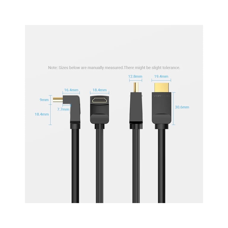 Кабель мультимедійний HDMI M to HDMI M 3.0m 4K60Hz 90° corner black Vention (AAQBI) - фото 6