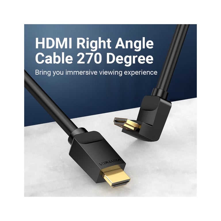 Кабель мультимедійний HDMI M to HDMI M 3.0m 4K60Hz 90° corner black Vention (AAQBI) - фото 7