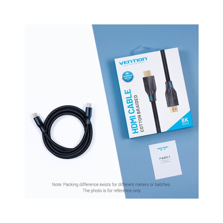 Кабель мультимедійний HDMI M to HDMI M 2.0m 8K60Hz cotton braided black Vention (AAUBH) - фото 7