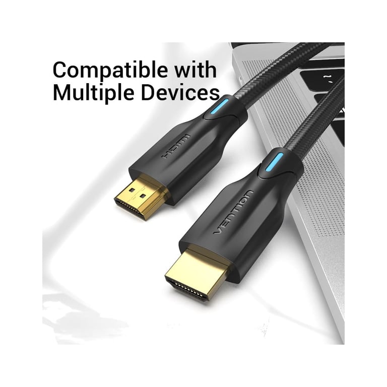 Кабель мультимедійний HDMI M to HDMI M 3.0m 8K60Hz cotton braided black Vention (AAUBI) - фото 5
