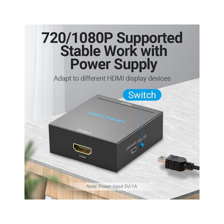 Конвертор RCA to HDMI black Vention (AEFB0) - фото 6