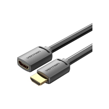 Кабель мультимедійний HDMI M to HDMI F 1.0m V2.0 4K60Hz PVC black Vention (AHCBF) - фото 1