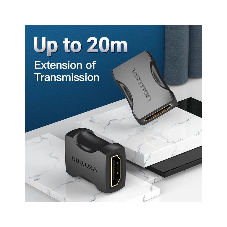 Перехідник HDMI F to HDMI F black Vention (AIRB0) - фото 2