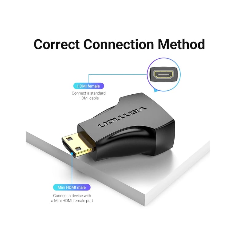 Перехідник HDMI to Mini HDMI black Vention (AISB0) - фото 3