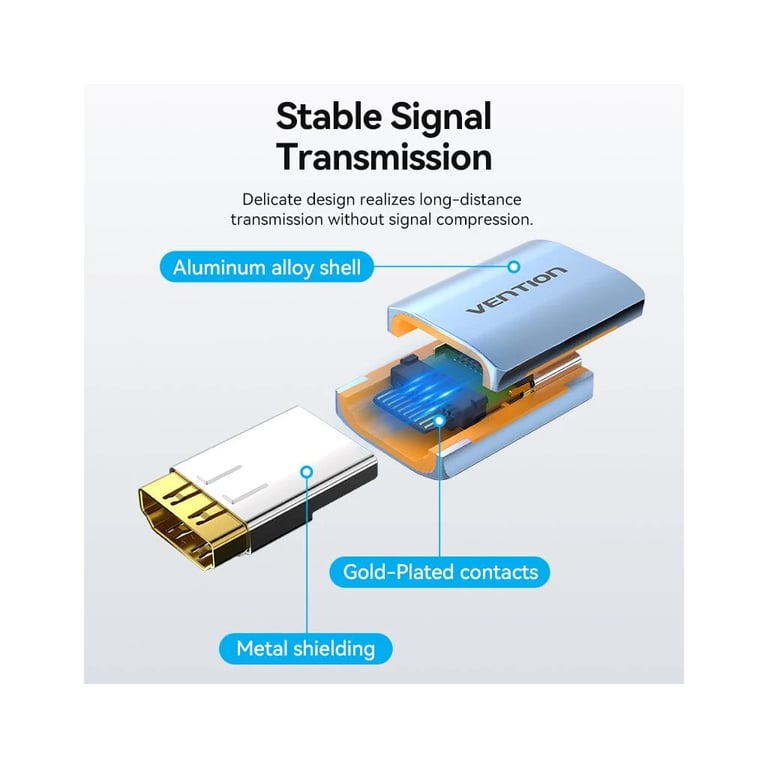 Перехідник HDMI F to HDMI F 8K Aluminum black Vention (AIUH0) - фото 6
