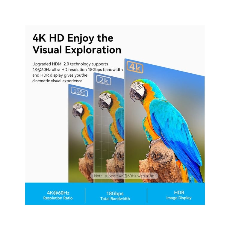 Кабель мультимедійний HDMI M to HDMI M 5.0m 4K30Hz black Vention (ALIBJ) - фото 3