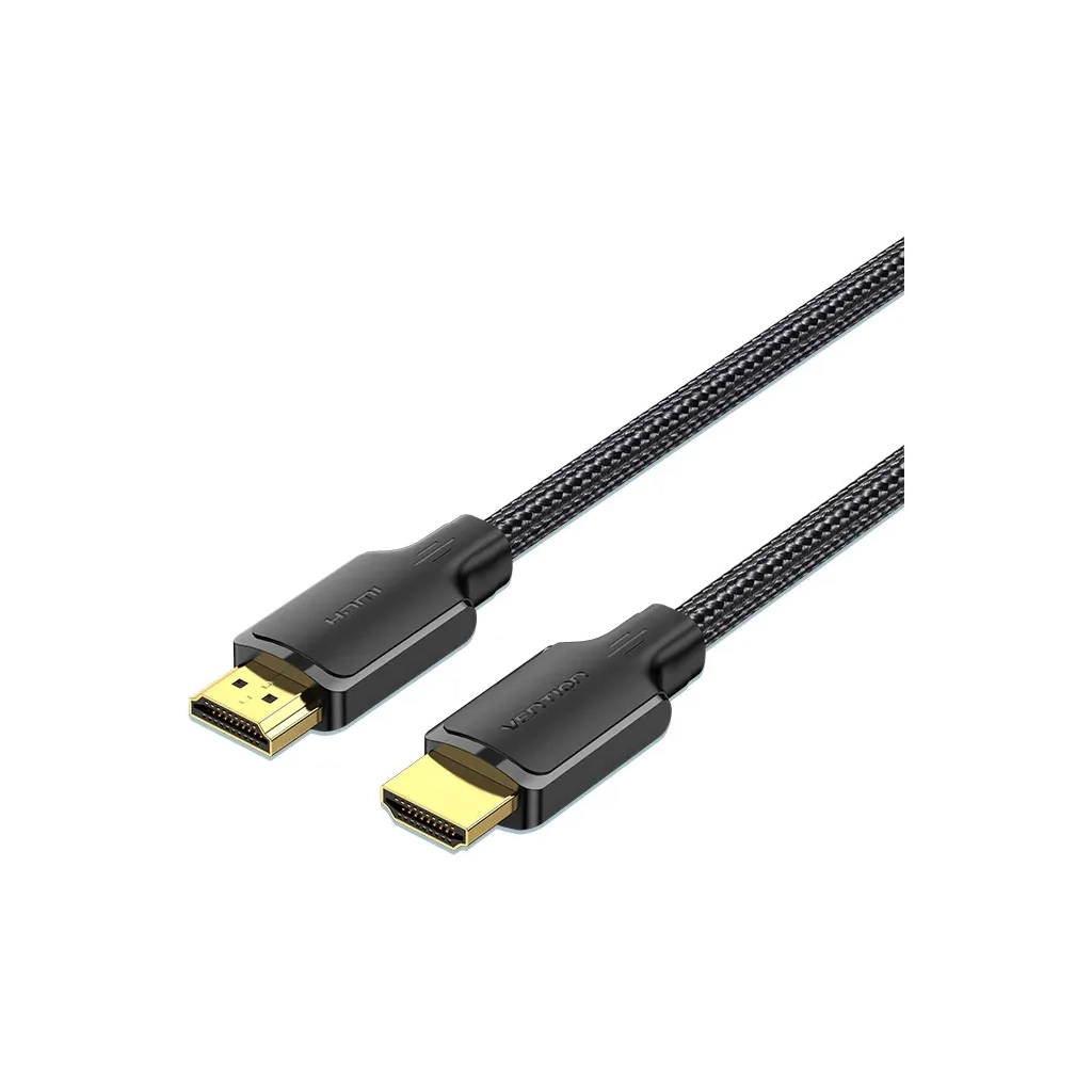 Кабель мультимедійний HDMI M to HDMI M 2.0m 4K60Hz cotton braided black Vention (ALLBH) - фото 1