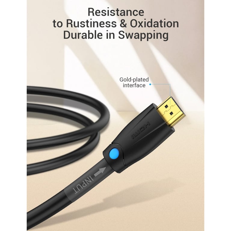 Кабель мультимедійний HDMI M to HDMI M 1.0m 4K60Hz cotton braided black zinc alloy Vention (ALMBF) - фото 4