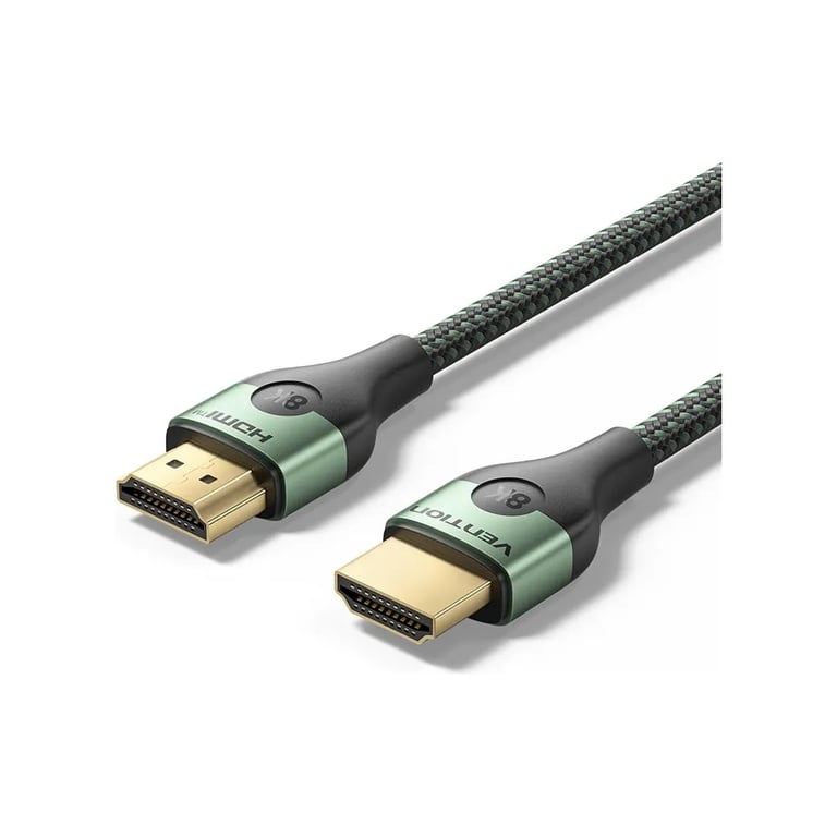 Кабель мультимедійний HDMI M to HDMI M 1.5m 8K60Hz ultra thin cotton braided green Vention (ALOGG) - фото 1