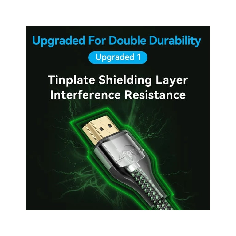 Кабель мультимедійний HDMI M to HDMI M 1.5m 8K60Hz ultra thin cotton braided green Vention (ALOGG) - фото 6