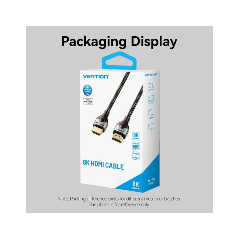Кабель мультимедійний HDMI M to HDMI M 1.5m 8K60Hz ultra thin cotton braided green Vention (ALOGG) - фото 9