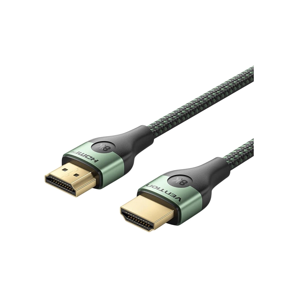 Кабель мультимедійний HDMI M to HDMI M 2.0m 8K60Hz ultra thin cotton braided green Vention (ALOGH) - фото 1