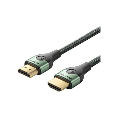 Кабель мультимедійний HDMI M to HDMI M 2.0m 8K60Hz ultra thin cotton braided green Vention (ALOGH) - фото 1