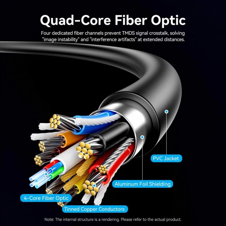 Кабель мультимедійний HDMI M to HDMI M 70.0m 4K60Hz fiber optic black Vention (ALSBAX) - фото 5