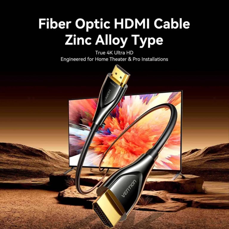 Кабель мультимедійний HDMI M to HDMI M 30.0m 4K60Hz fiber optic black Vention (ALSBT) - фото 2