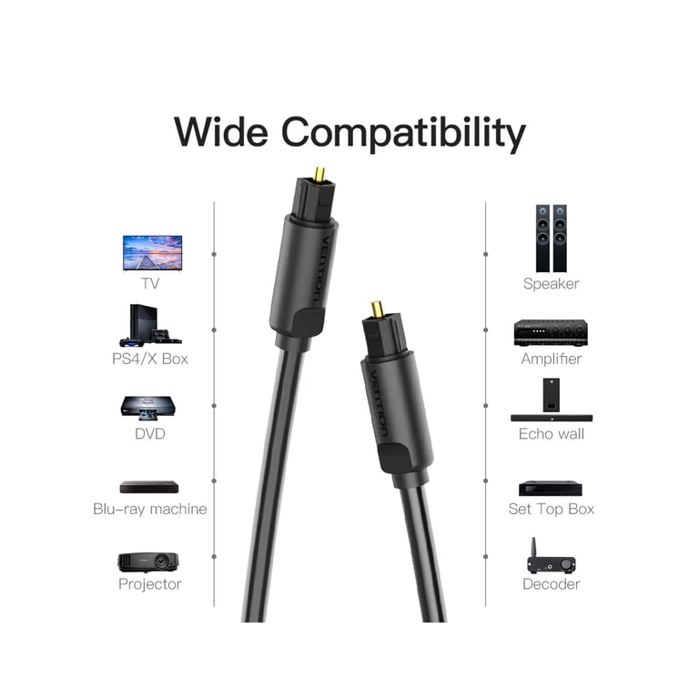 Кабель мультимедійний Optical Toslink 2.0m black Vention (BAEBH) - фото 4