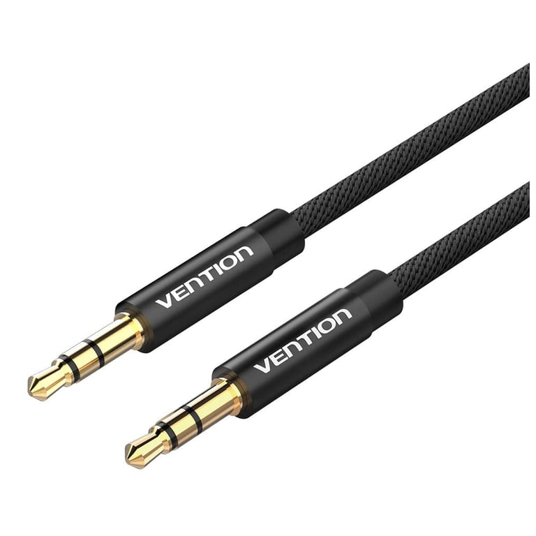 Кабель мультимедійний 3.5mm M to 3.5mm M 1.0m fabric black Vention (BAGBF) - фото 1