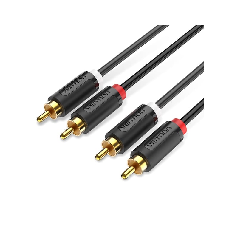 Кабель мультимедійний 2xRCA M to 2xRCA M 1.5m black Vention (BCMBG) - фото 1