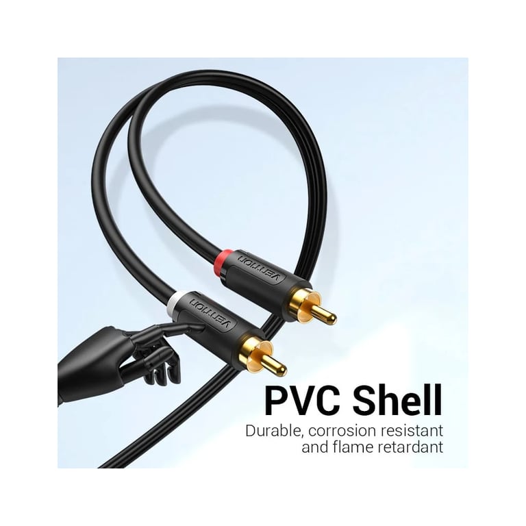 Кабель мультимедійний 2xRCA M to 2xRCA M 1.5m black Vention (BCMBG) - фото 10