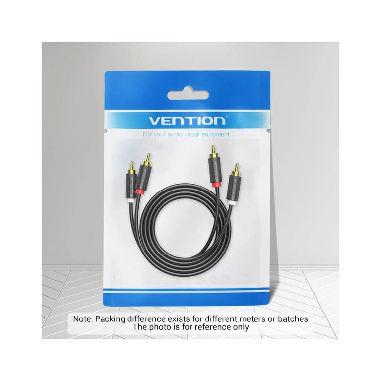 Кабель мультимедійний 2xRCA M to 2xRCA M 1.5m black Vention (BCMBG) - фото 3