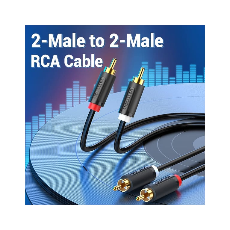 Кабель мультимедійний 2xRCA M to 2xRCA M 1.5m black Vention (BCMBG) - фото 4