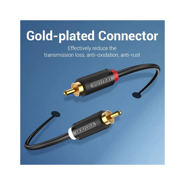Кабель мультимедійний 2xRCA M to 2xRCA M 1.5m black Vention (BCMBG) - фото 9