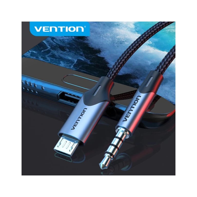 Кабель мультимедійний Micro 5P M to 3.5mm M 1.0m (4pin) black Vention (BDGBF) - фото 4
