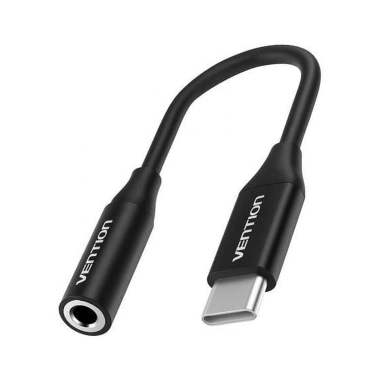 Перехідник USB-C M to 3.5mm F 0.1m DAC black Vention (BIHBA) - фото 1