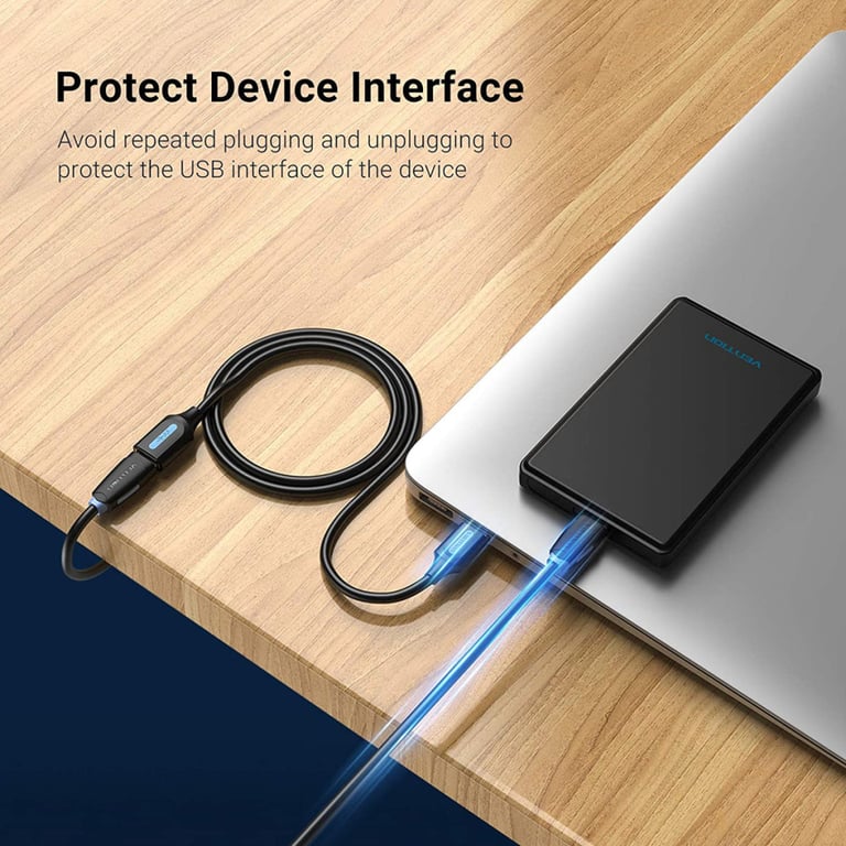 Дата кабель USB 3.0 AM/AF 0.5m black Vention (CBHBD) - фото 4