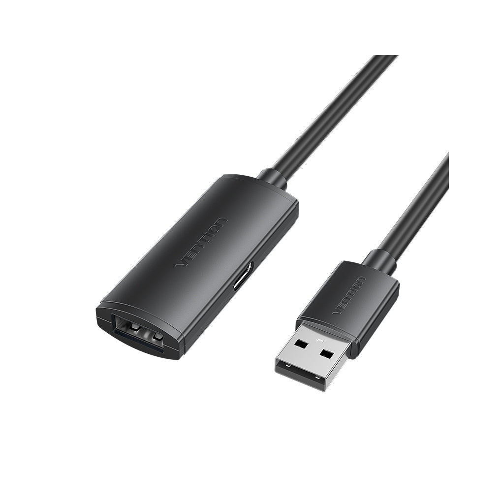 Дата кабель USB 2.0 AM/AF 5.0m Active black Vention (CBKBJ) - фото 1