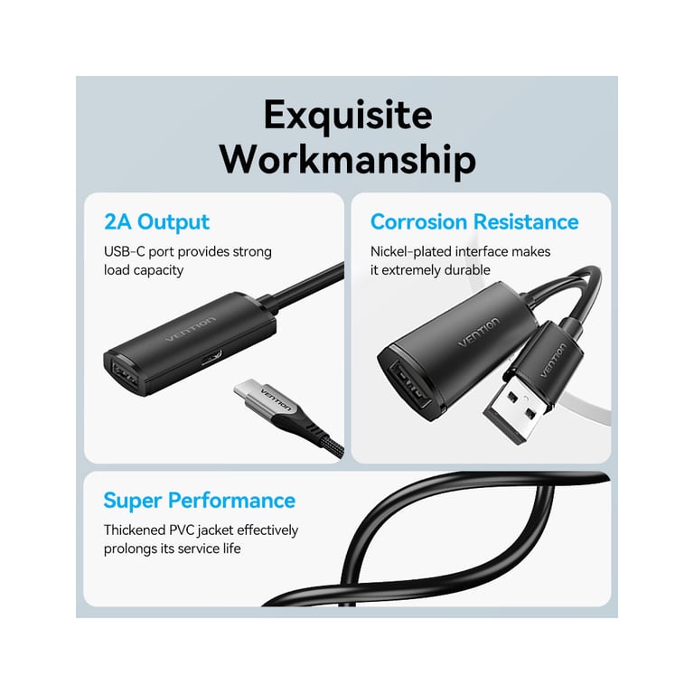 Дата кабель USB 2.0 AM/AF 15.0m Active black Vention (CBKBN) - фото 6