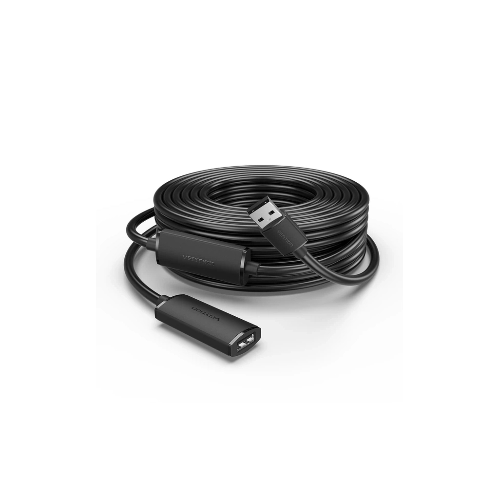 Дата кабель USB 2.0 AM/AF 20.0m Active black Vention (CBKBQ) - фото 1