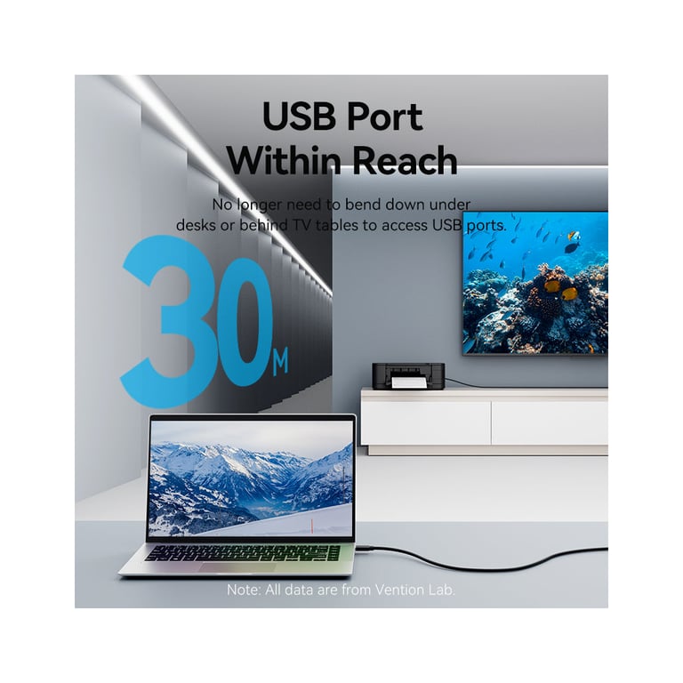 Дата кабель USB 2.0 AM/AF 25.0m Active black Vention (CBKBS) - фото 4