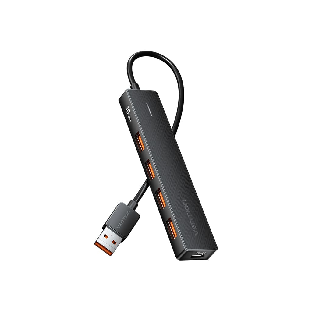 Концентратор Vention USB to 4xUSB 3.2 Gen2 + USB-C 10Gbps 0.15m black (CHOBB) - фото 1