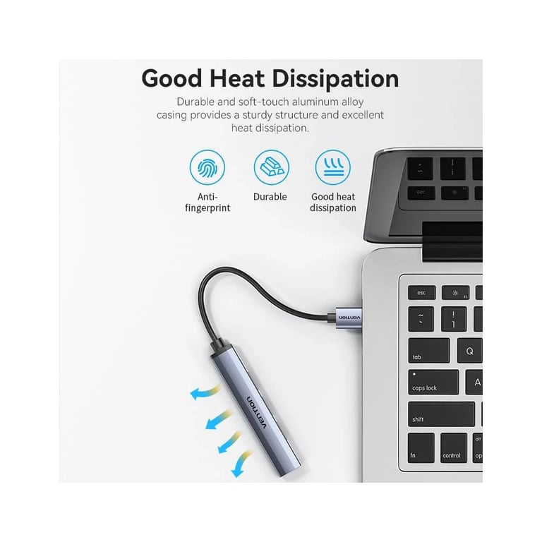 Концентратор Vention USB 3.0 to 1xUSB 3.0 + 3xUSB 2.0 0.15m gray (CKOHB) - фото 3