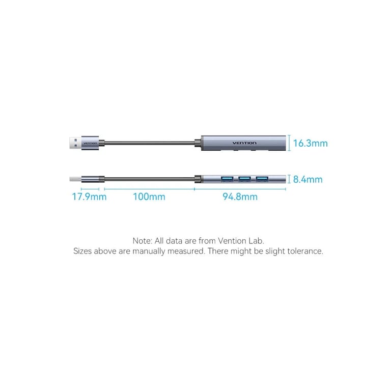 Концентратор Vention USB 3.0 to 1xUSB 3.0 + 3xUSB 2.0 0.15m gray (CKOHB) - фото 4