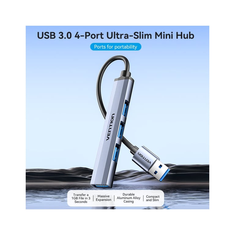 Концентратор Vention USB 3.0 to 1xUSB 3.0 + 3xUSB 2.0 0.15m gray (CKOHB) - фото 5