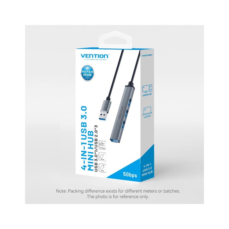 Концентратор Vention USB 3.0 to 1xUSB 3.0 + 3xUSB 2.0 0.15m gray (CKOHB) - фото 9