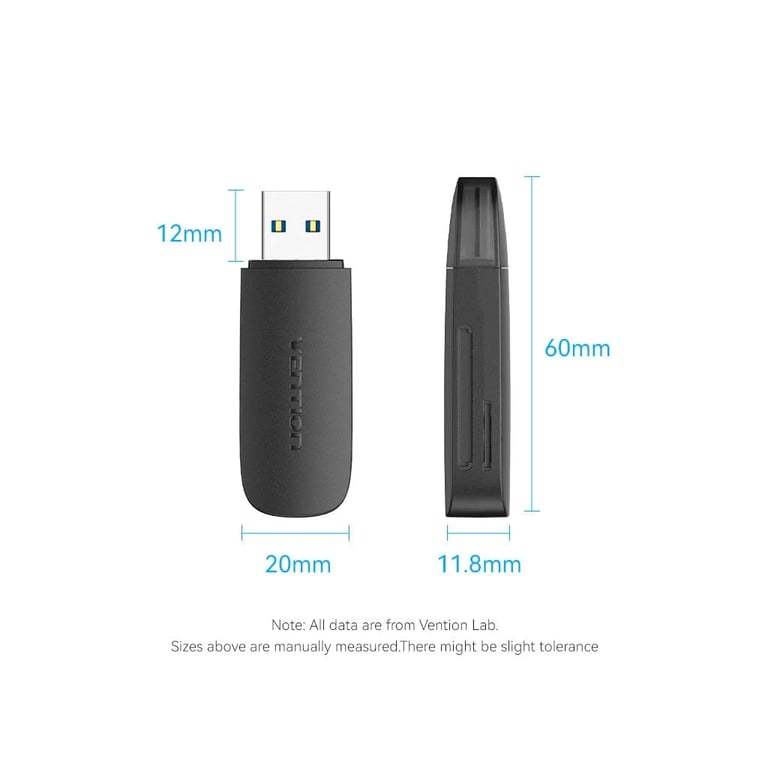 Зчитувач флеш-карт Vention USB 3.0 to SD+TF Black Dual Drive Letter (CLGB0) - фото 3