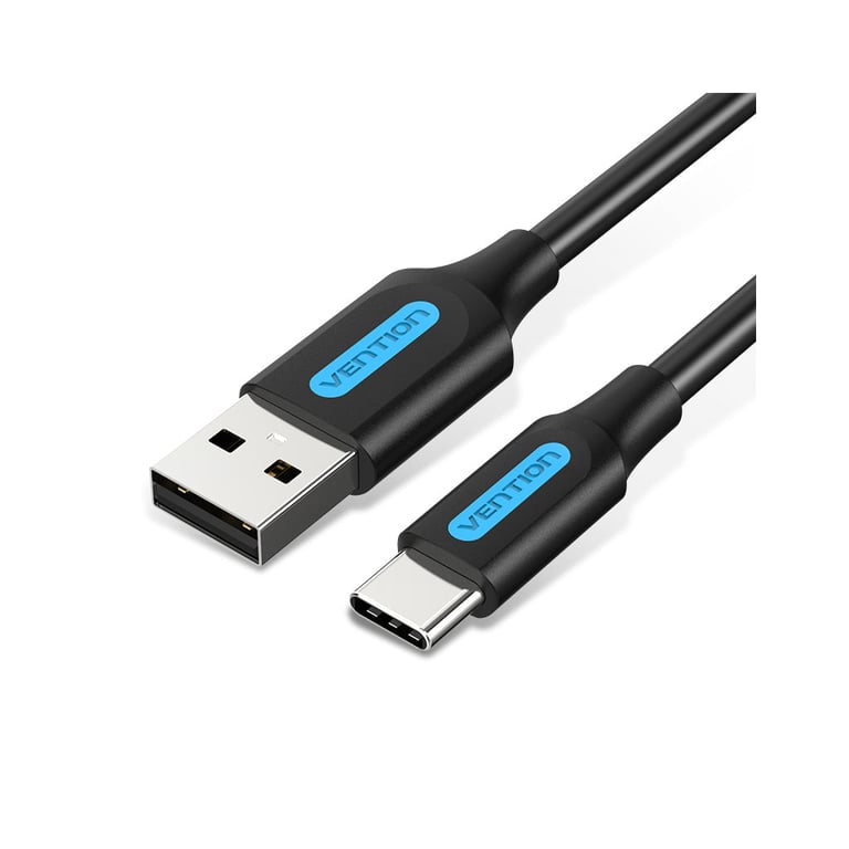 Дата кабель USB 2.0 AM to USB-C 1.0m 3A black Vention (COKBF) - фото 1