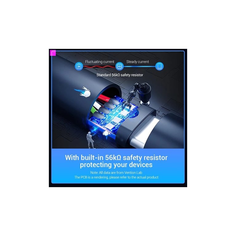 Дата кабель USB 2.0 AM to USB-C 1.5m 3A black Vention (COKBG) - фото 3